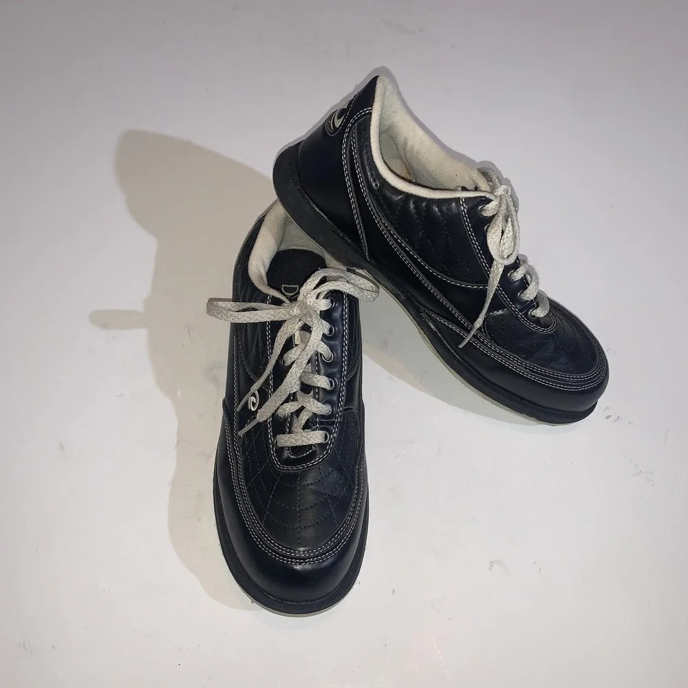 Dexter Turbo 2 Bowling Shoes Mens Size 9M Black White Slide-Rite Lace Up